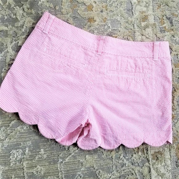 Lilly Pulitzer Brand Shorts. Pink & White Seersucker. Size 4. - Picture 3 of 7